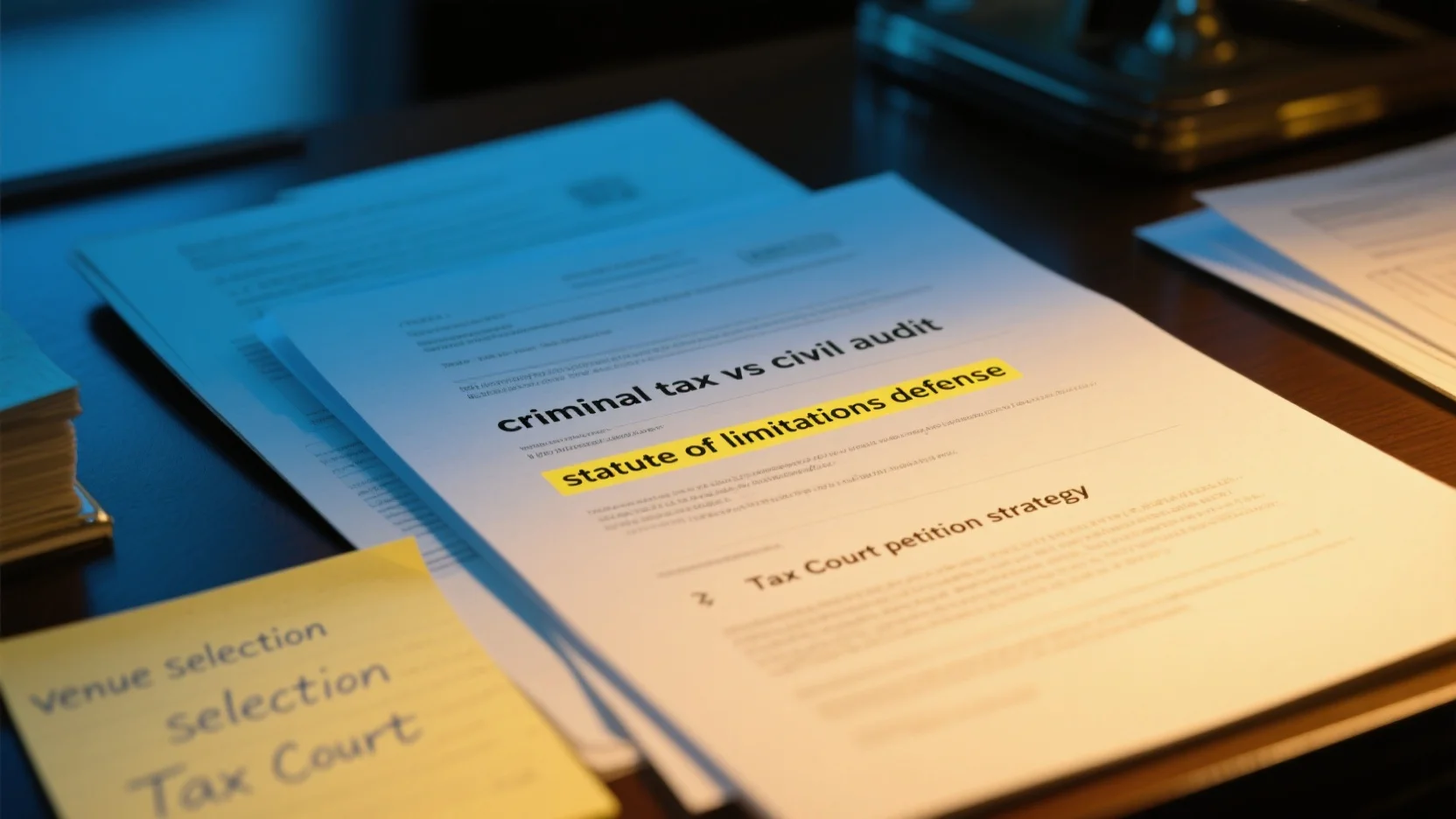 Comprehensive Guide: Tax Court Litigation, Criminal Trials, Petition Strategies, Differentiation, Venue Selection & Statute of Limitations